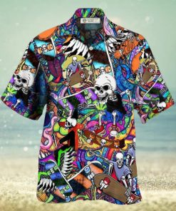 Skull Love Colorful Life Hawaiian Shirt