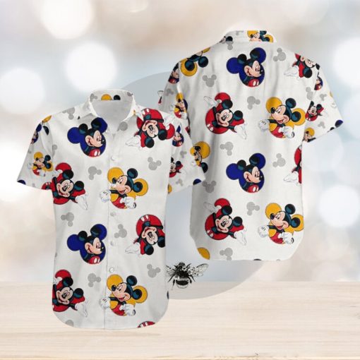 Smile Mickey Mouse Aloha Hawaiian Shirts Button Up