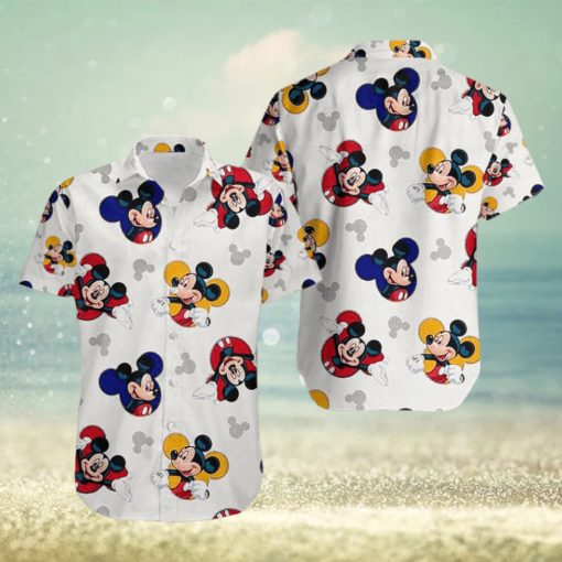 Smile Mickey Mouse Aloha Hawaiian Shirts Button Up