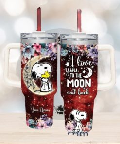 Snoopy Customized 40 Oz Tumbler I Love You To The Moon and Back