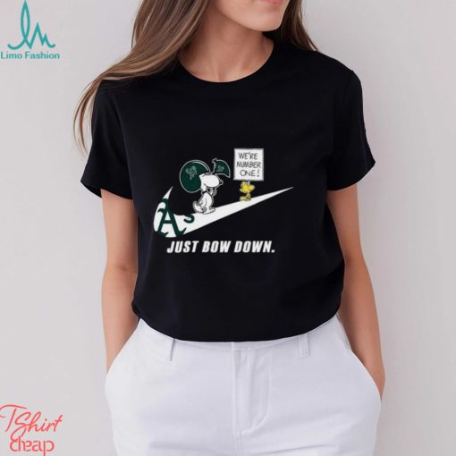 Snoopy MLB Just Bow Down Oakland Athletics shirt