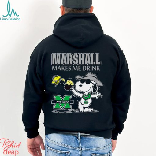 Snoopy Marshall Thundering Herd Make Me Drinks Shirt