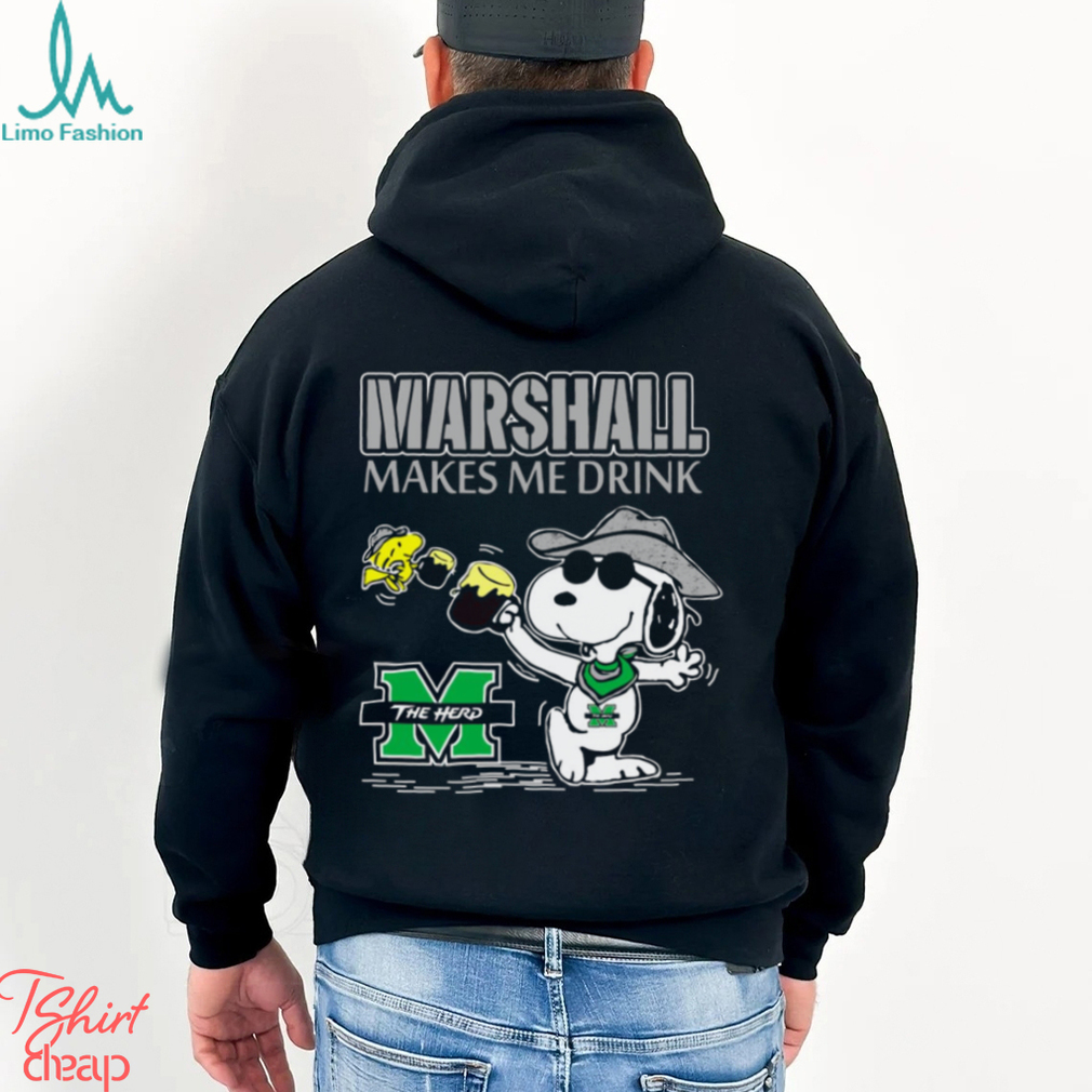 Snoopy Marshall Thundering Herd Make Me Drinks Shirt Snoopy Marshall Thundering Herd Make Me Drinks Shirt