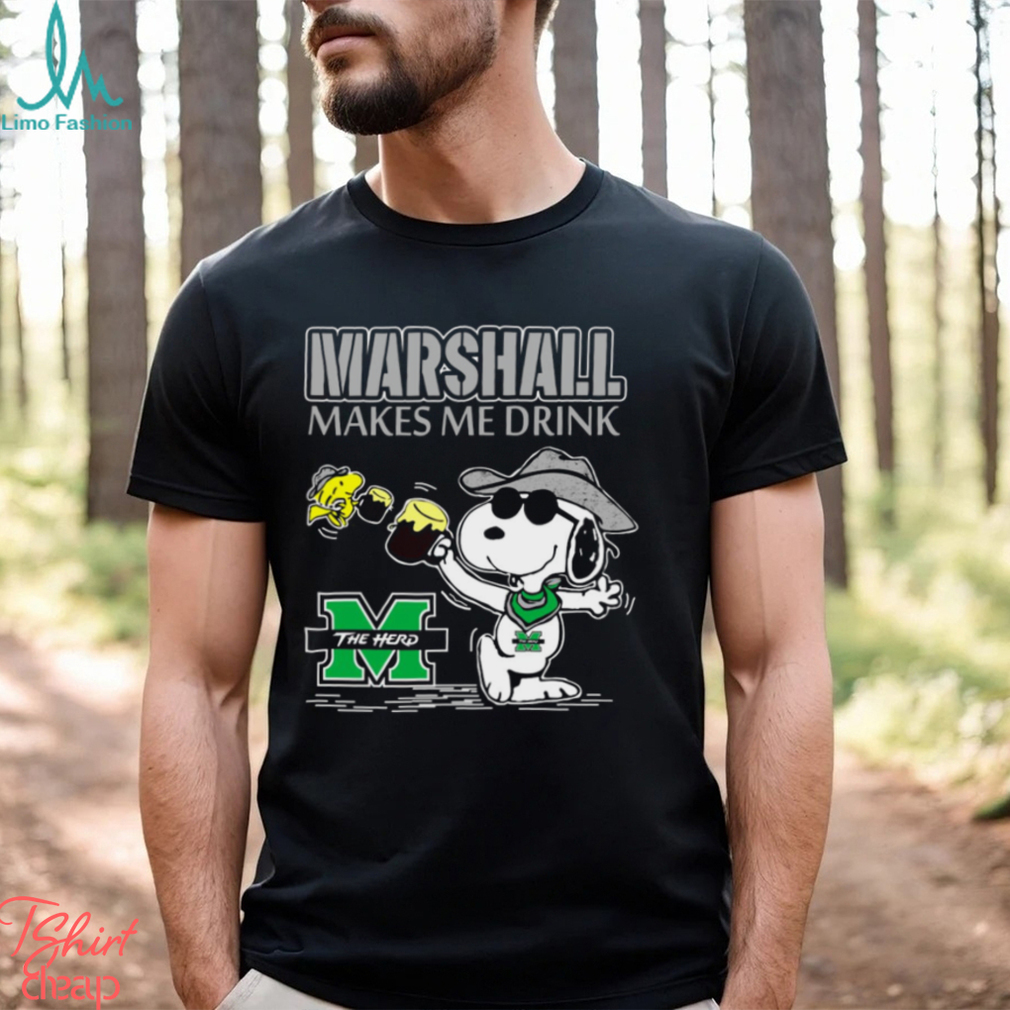 Snoopy Marshall Thundering Herd Make Me Drinks Shirt Snoopy Marshall Thundering Herd Make Me Drinks Shirt