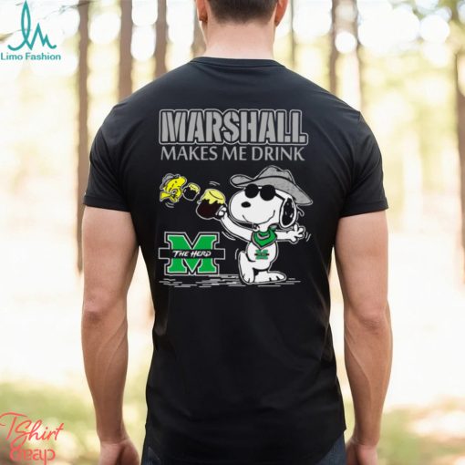 Snoopy Marshall Thundering Herd Make Me Drinks Shirt