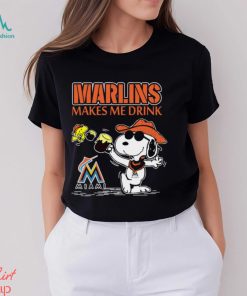 Snoopy Miami Marlins Makes Me Drinks Shirt