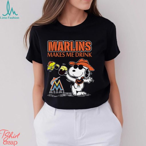 Snoopy Miami Marlins Makes Me Drinks Shirt