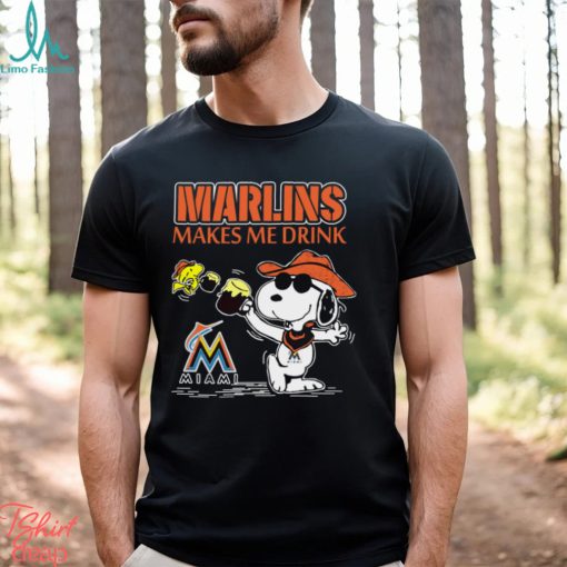 Snoopy Miami Marlins Makes Me Drinks Shirt