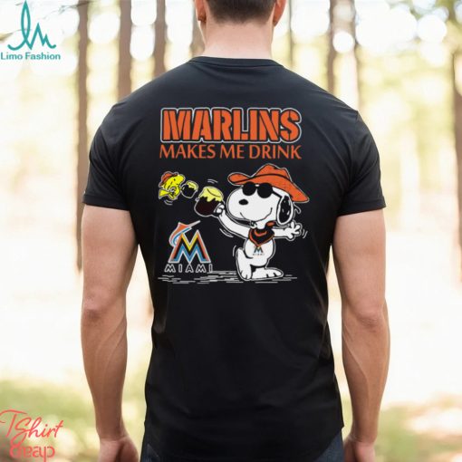 Snoopy Miami Marlins Makes Me Drinks Shirt
