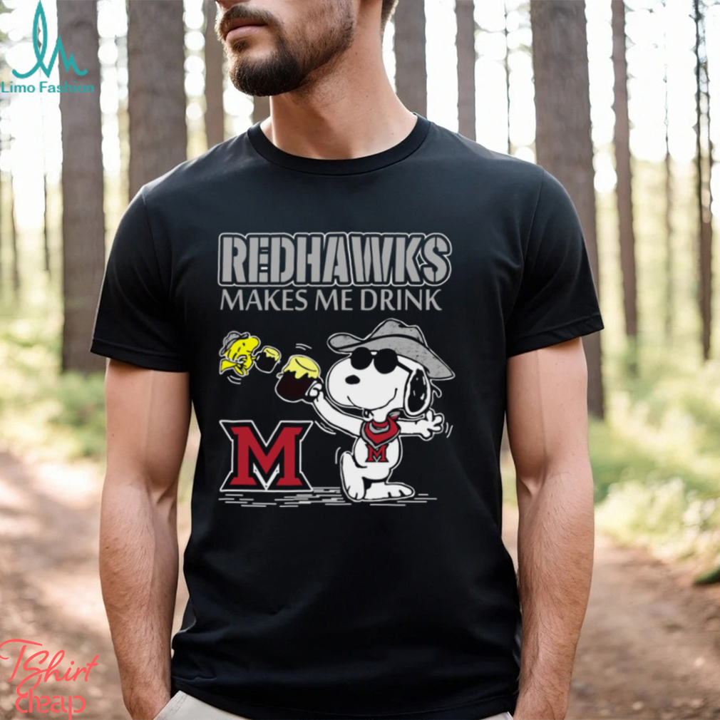 Snoopy Miami Redhawks Make Me Drinks Shirt Snoopy Miami Redhawks Make Me Drinks Shirt