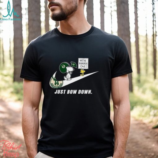 Snoopy NBA Just Bow Down Milwaukee Bucks shirt