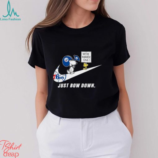 Snoopy NBA Just Bow Down Philadelphia 76ers shirt