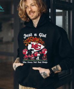 Snoopy Peanuts Just A Girl Who Love Fall And Kansas City Chiefs Shirt