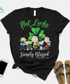 Snoopy Peanuts Not Lucky Simply Blessed Roman 4 7 8 Patrick’s Day 2024 T shirt