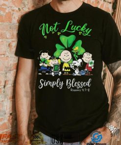 Snoopy Peanuts Not Lucky Simply Blessed Roman 4 7 8 Patrick’s Day 2024 T shirt