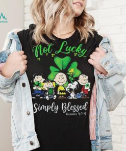Snoopy Peanuts Not Lucky Simply Blessed Roman 4 7 8 Patrick’s Day 2024 T shirt
