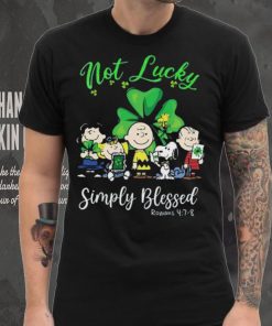 Snoopy Peanuts Not Lucky Simply Blessed Roman 4 7 8 Patrick’s Day 2024 T shirt