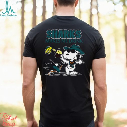 Snoopy San Jose Sharks Make Me Drinks Shirt