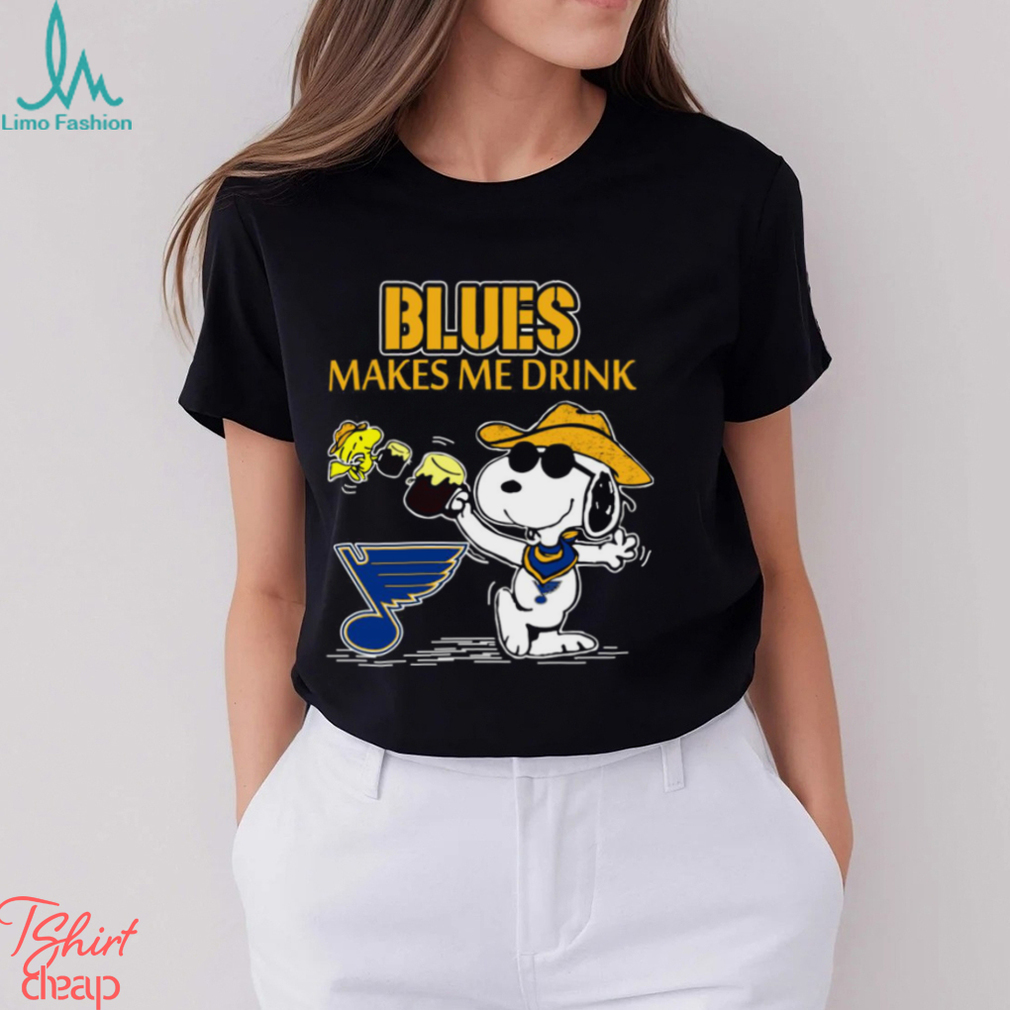 Snoopy St Louis Blues Make Me Drinks Shirt Snoopy St Louis Blues Make Me Drinks Shirt