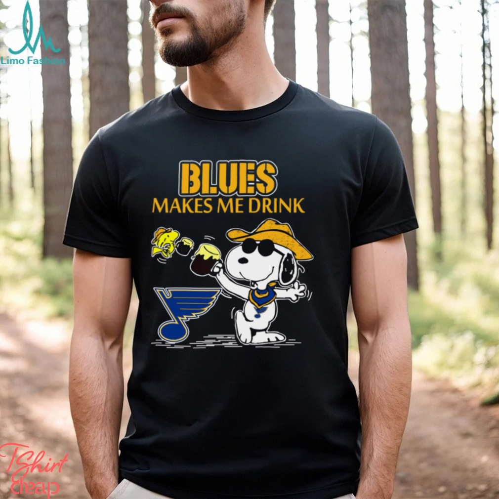 Snoopy St Louis Blues Make Me Drinks Shirt Snoopy St Louis Blues Make Me Drinks Shirt
