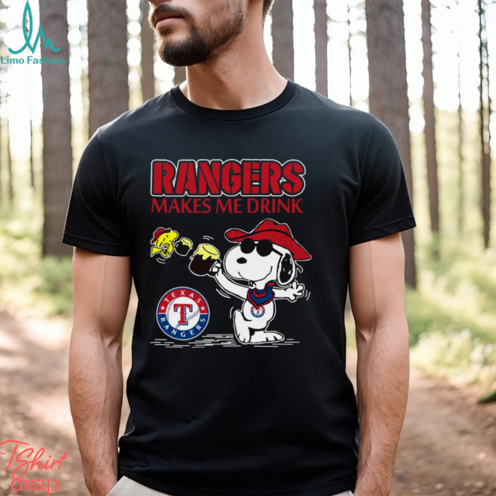 Snoopy Texas Rangers Makes Me Drinks Shirt Snoopy Texas Rangers Makes Me Drinks Shirt