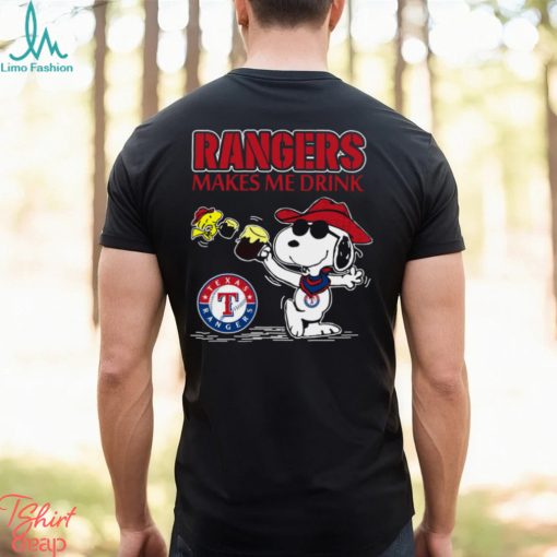 Snoopy Texas Rangers Makes Me Drinks Shirt