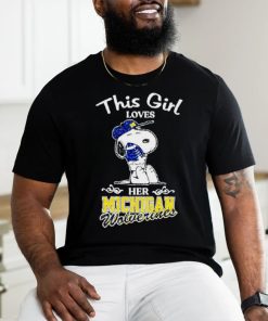 Snoopy This Girl Loves Her Michigan Wolverines Football Shirt