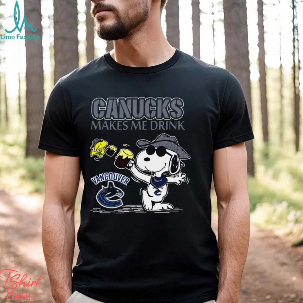 Snoopy Vancouver Canucks Make Me Drinks Shirt Snoopy Vancouver Canucks Make Me Drinks Shirt