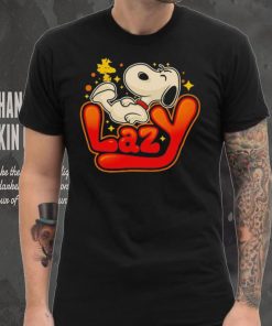 Snoopy and Woodstock Peanuts lazy beagle shirt