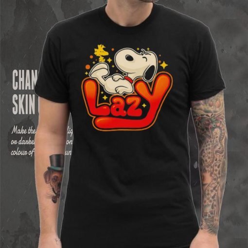 Snoopy and Woodstock Peanuts lazy beagle shirt