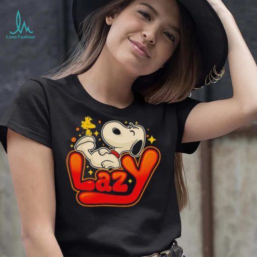 Snoopy and Woodstock Peanuts lazy beagle shirt