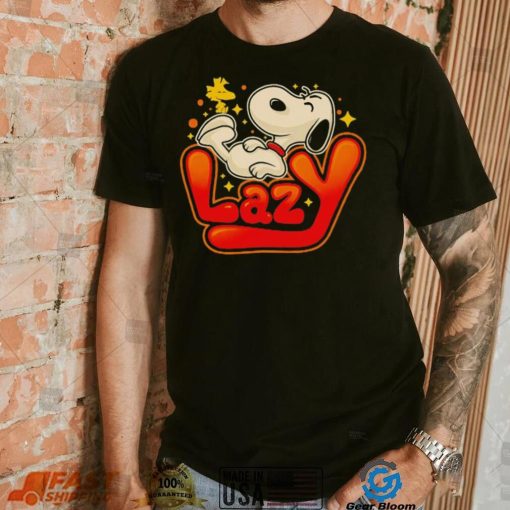 Snoopy and Woodstock Peanuts lazy beagle shirt
