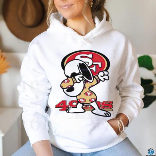 Snoopy dabbing San Francisco 49ers football logo shirt