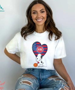 Snoopy love Detroit Pistons Football American flag shirt