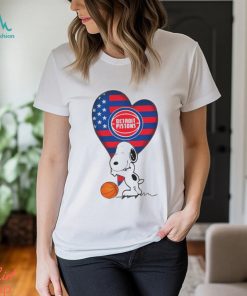 Snoopy love Detroit Pistons Football American flag shirt