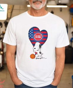Snoopy love Detroit Pistons Football American flag shirt
