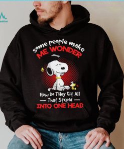 Snoopy some people make me wonder how do they fit all that stupid into one head cartoon shirt