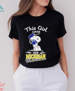 Snoopy this girl loves her Michigan Wolverines football shirt, hoodie, sweater, long sleeve and tank top Snoopy this girl loves her Michigan Wolverines football shirt