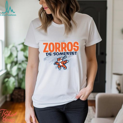Somerset Patriots Carolina Blue Adult Softstyle Zorros de Somerset Plane Fulltone T shirt