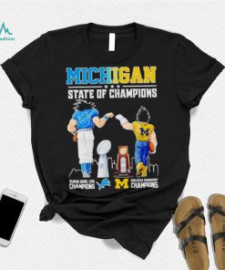 Son Goku and Vegeta Michigan State of Champions Detroit and Wolverines shirt
