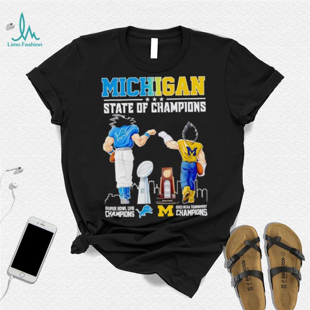 Son Goku and Vegeta Michigan State of Champions Detroit and Wolverines shirt Son Goku and Vegeta Michigan State of Champions Detroit and Wolverines shirt