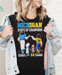 Son Goku and Vegeta Michigan State of Champions Detroit and Wolverines shirt