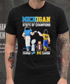 Son Goku and Vegeta Michigan State of Champions Detroit and Wolverines shirt