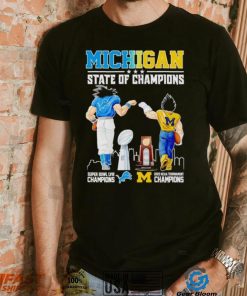 Son Goku and Vegeta Michigan State of Champions Detroit and Wolverines shirt