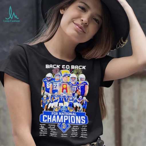 South Dakota State Jackrabbits Back to back 2023 FCS National Champions signatures shirt
