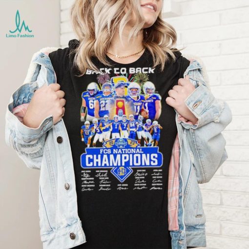South Dakota State Jackrabbits Back to back 2023 FCS National Champions signatures shirt