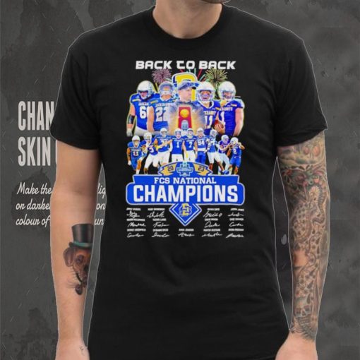 South Dakota State Jackrabbits Back to back 2023 FCS National Champions signatures shirt