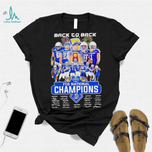 South Dakota State Jackrabbits Back to back 2023 FCS National Champions signatures shirt