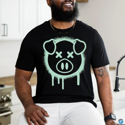 Spray Paint Forest Green T shir