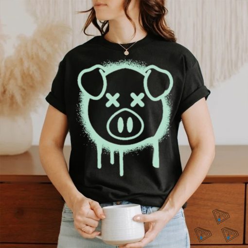 Spray Paint Forest Green T shir